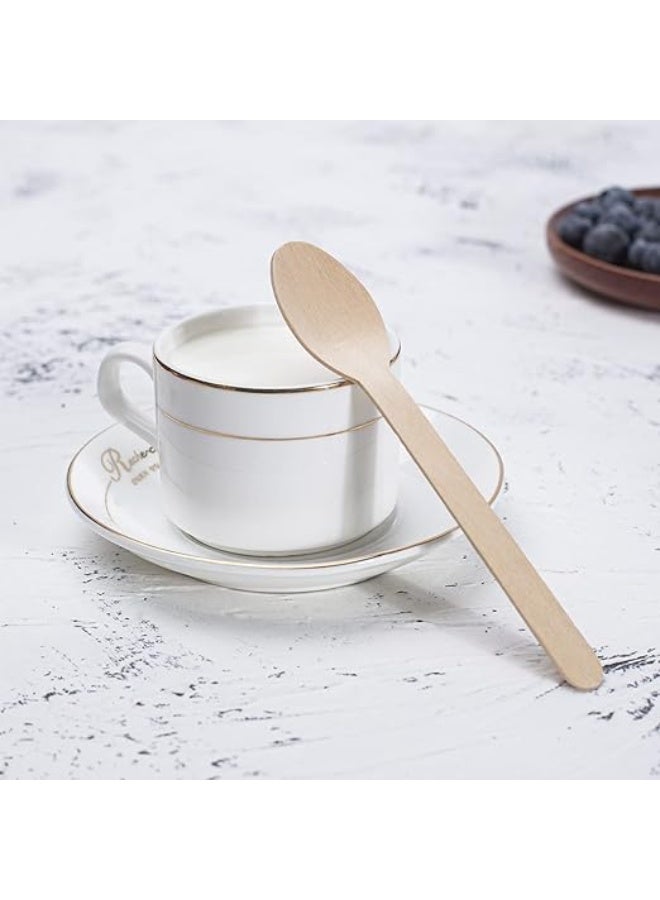100 pieces of disposable wooden spoons, eco-friendly, suitable for ice cream, tea and fast food - Image 4